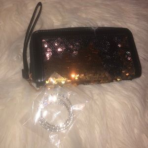 Glittery Wallet & Bracelet Set